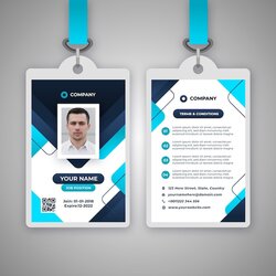 Great Free Vector Abstract Id Badge Template With Picture