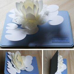 Terrific Pop Up Cards Templates New Business Template Card Birthday Paper Flower Handmade Flowers Water