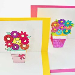 Capital Free Pop Up Card Templates Download Professional Inspirational Regard How To Make Flower Cards With