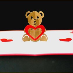 Pop Up Card Templates Free Download Of Heart Template Cards Bear Teddy Valentines Tutorial Birthday Valentine