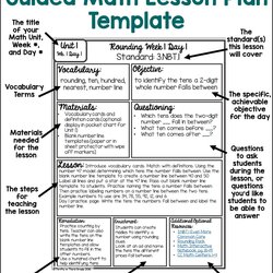 Excellent Free Guided Math Lesson Plan Template Printable Templates
