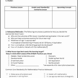 Worthy Math Lesson Plan Template Grade Templates New Of