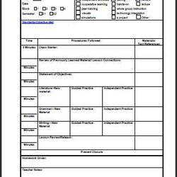 High Quality Lesson Plan Template School Math Printable Schedule English Plans Templates Planner Unit Middle