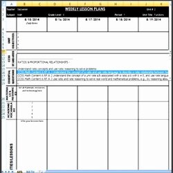 Very Good Math Lesson Plan Template High School New Mon Core Weekly By Of