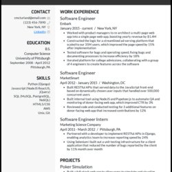 Supreme Software Engineer Resume Examples Designed For Example