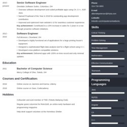 Excellent Senior Software Engineer Resume Examples Guide Tips Example Template Enfold