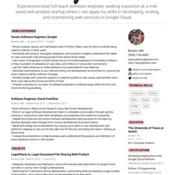 Exceptional Software Engineer Pulp Example Resume