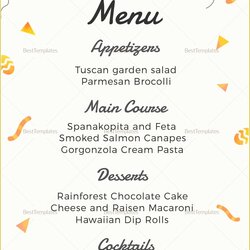 Great Free Printable Dinner Party Menu Template Of Birthday Design Word Templates Tom July Posted Comments