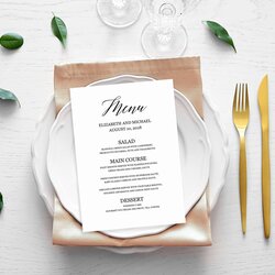 Eminent Dinner Party Menu Template Editable Wedding Buffet