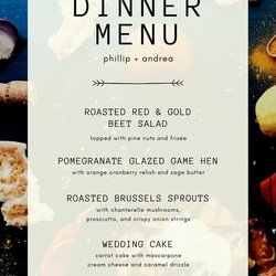 Capital Free Printable And Dinner Party Menu Templates Meal Photo Overlay