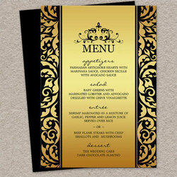 Smashing Party Menu Template Excel Templates Dinner Card