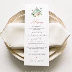 Very Good Dinner Party Menu Templates Free Download Template