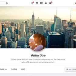 High Quality Facebook Profile Page Template Bootstrap Material Design