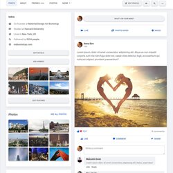 Very Good Facebook Profile Page Template Bootstrap Material Design Desktop