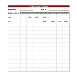Preeminent Free Employee Schedule Template Business Work Daily Blank Printable Templates Monthly Excel Weekly