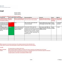 Swell Best Lessons Learned Templates Excel Word