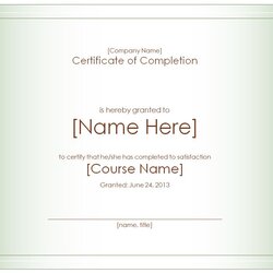 Certificate Of Completion Template Templates