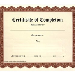 Very Good Certificate Of Completion Template Free Printable Blank Certificates Templates