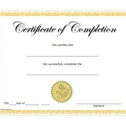 Brilliant Certificates Of Completion Free Printable Certificate Template Templates Graduation Word Landmark