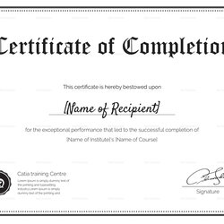 Exceptional Blank Completion Certificate Design Template In Word