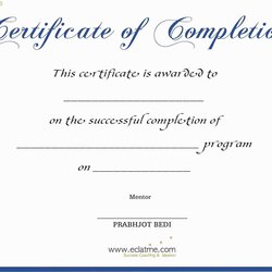 Superb Certificate Of Completion Template Free Printable Blank Premarital Marriage Intended Scholarship