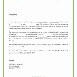 Splendid Job Offer Letter Example Lovely Fer Template For Word Sample Employment Proposal Probation Formats