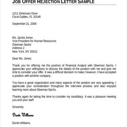 Matchless Employment Offer Letter Template Free Word Format Download Interview Rejecting Formal Rejection