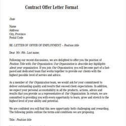Tremendous Offer Letter Of Employment Template Cover Contract Format