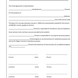 Great Lease Agreement Template Word Form Sample Tenant Between Landlord