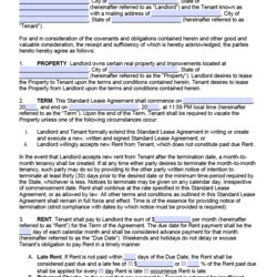 Admirable Lease Agreement Template Standard