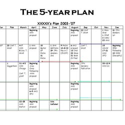 Exceptional Five Year Calendar Printable Template Plan Goal Career School Life Business Goals Planner
