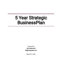 Fine Year Strategic Business Plan Template Google Docs Word Apple
