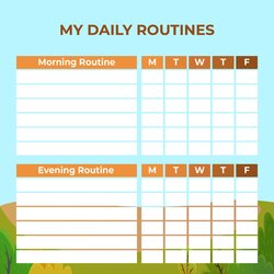 Routine Chart Template Free Printable Daily