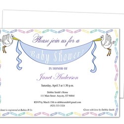 Wizard Best Images About Baby Shower Invitation Templates On Template Invitations Storks Choose Board