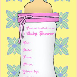 Sublime Free Printable Baby Bottle Shower Invitation Template Templates Downloads Related Birthday