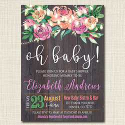 Excellent Editable Oh Baby Shower Template Invitation Sprinkle