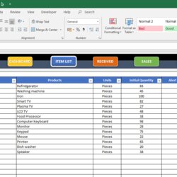 Exceptional Spare Parts Management Excel Sheet Stock Inventory Tracker Template