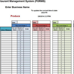 Superlative Stock Control Excel Spreadsheet Template With Inventory Restaurant Ordering Bar Management Retail