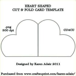 Capital Blank Quarter Fold Card Template For Word Cards Design Templates Heart Stepper Scallop Edge Shaped