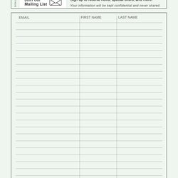 Exceptional Email Sign Up Sheet Template Charlotte Clergy Coalition List Printable Sheets Contact Grow Salon