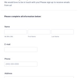 Swell Email Sign Up Form Template Forms Templates Examples