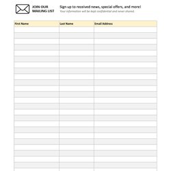 Super Best Email Sign Up Sheet Templates Word Excel Scaled