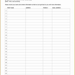 Brilliant Email Sign Up Form Template Lovely Sheet Lively Printable Sheets Word