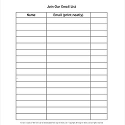 Sign Up Sheet Free Word Documents Download Template Email Templates