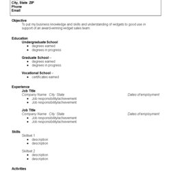Champion College Student Resume Templates At Template