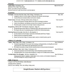 Out Of This World College Student Resume Templates Format Template