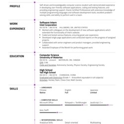 Marvelous University Student Resume Template Example Sample Samples Experienced Profession Specifically