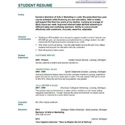 Terrific Student Resume Templates Template College Students Examples Sample Format Example Experience School