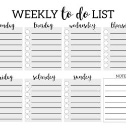 Brilliant Weekly To Do List Printable Checklist Template Paper Trail Design Planner Print Boxes Office Grey