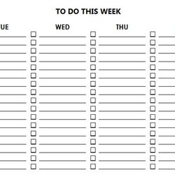 Sublime Weekly To Do List Template With Checklist Planner Printable